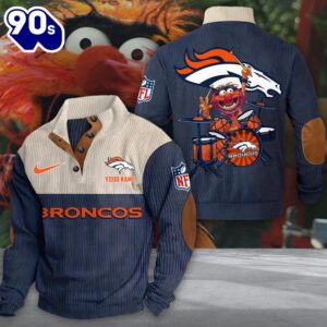 NFL Denver Broncos Custom Name Animal Drummer Stand Collar Shirt