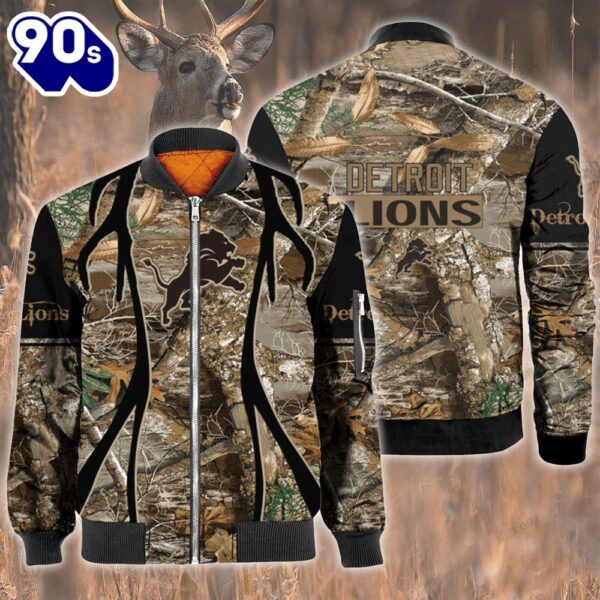 Nfl Detroit Lions Hunting Bomber Jacket