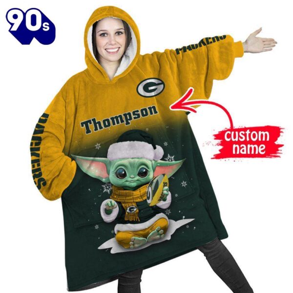 NFL Green Bay Packers Baby Yoda Custom Huggle Hoodie