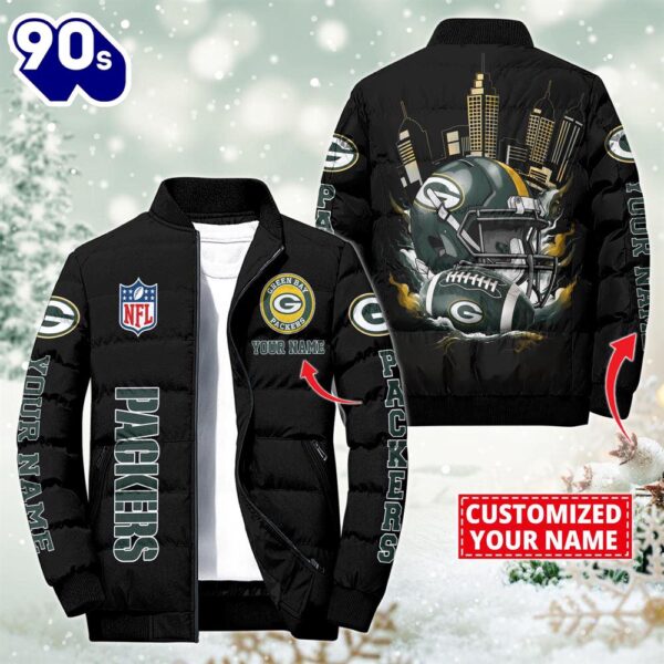 NFL Green Bay Packers City Puffer Jacket Custom Name  – Sport Puffer Jacket