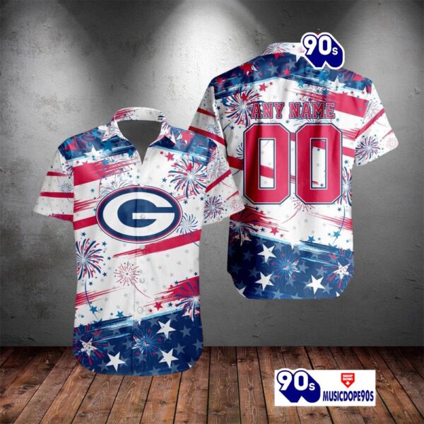 NFL Green Bay Packers Special Design For Independence Day 4th Of July Personalized Hawaiian Shirt