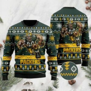 NFL Green Bay Packers Team Mascot Graphics Christmas Sweater