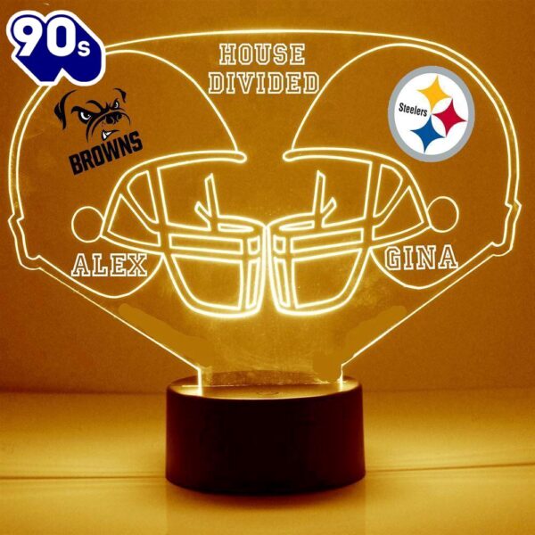 Custom Name  NFL House Divided Helmets Led Sports Fan Lamp