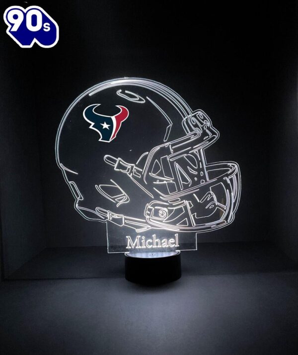 Custom Name  NFL Houston Texans Light Up Modern Helmet Nfl Football Led Sports Fan Lamp