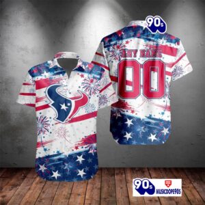 NFL Houston Texans Special Design For Independence Day 4th Of July Personalized Hawaiian Shirt