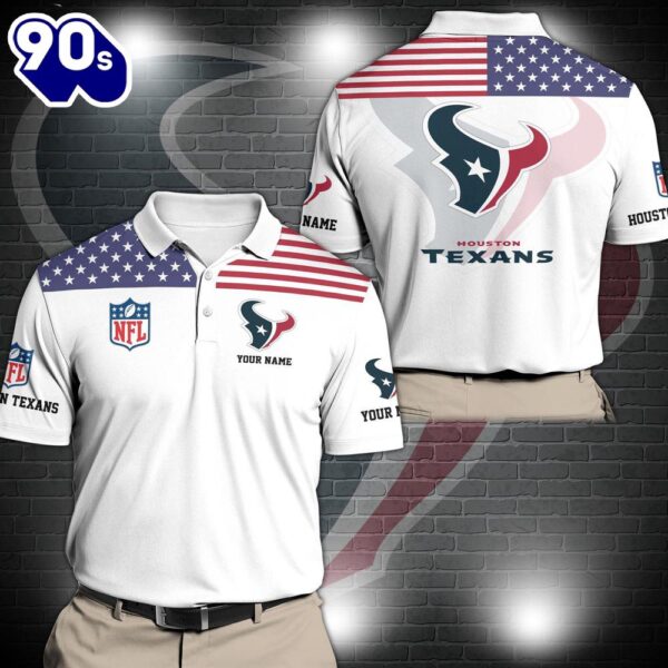 NFL Houston Texans Sport Polo Shirt Custom Your Name  Gift For Fans