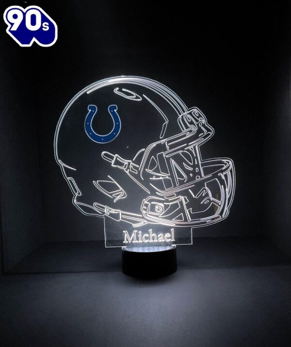 Custom Name  NFL Indianapolis Colts Modern Helmet Light Up Nfl Football Led Sports Fan Lamp