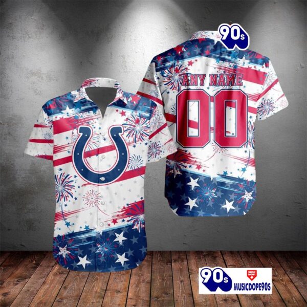 NFL Indianapolis Colts Special Design For Independence Day 4th Of July Personalized Hawaiian Shirt