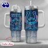 NFL Indianapolis Colts Stitch Glitter Custom Stanley Quencher 40oz Stainless Steel Tumbler With Handle