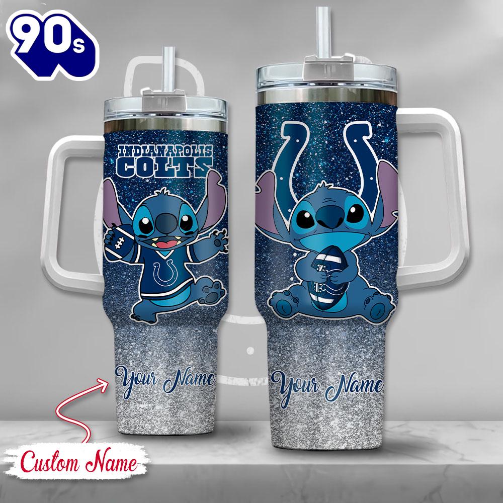 NFL Indianapolis Colts Stitch Glitter Custom Stanley Quencher 40oz Stainless Steel Tumbler With Handle NFL Indianapolis Colts Stitch Glitter Custom Stanley Quencher 40oz Stainless Steel Tumbler With Handle