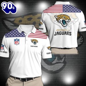 NFL Jacksonville Jaguars Sport Polo Shirt Custom Your Name  Gift For Fans