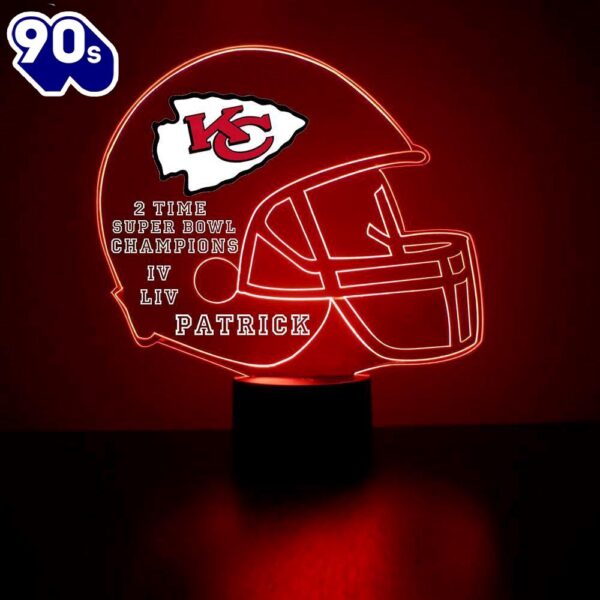 Custom Name  NFL Kansas City Chiefs Football Led Sports Fan Lamp