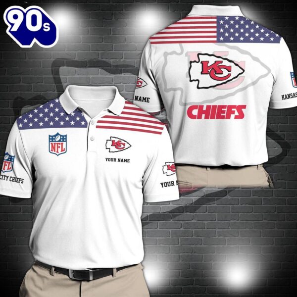 NFL Kansas City Chiefs Sport Polo Shirt Custom Your Name  Gift For Fans