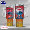 NFL Kansas City Chiefs Stitch Glitter Custom Stanley Quencher 40oz Stainless Steel Tumbler With Handle