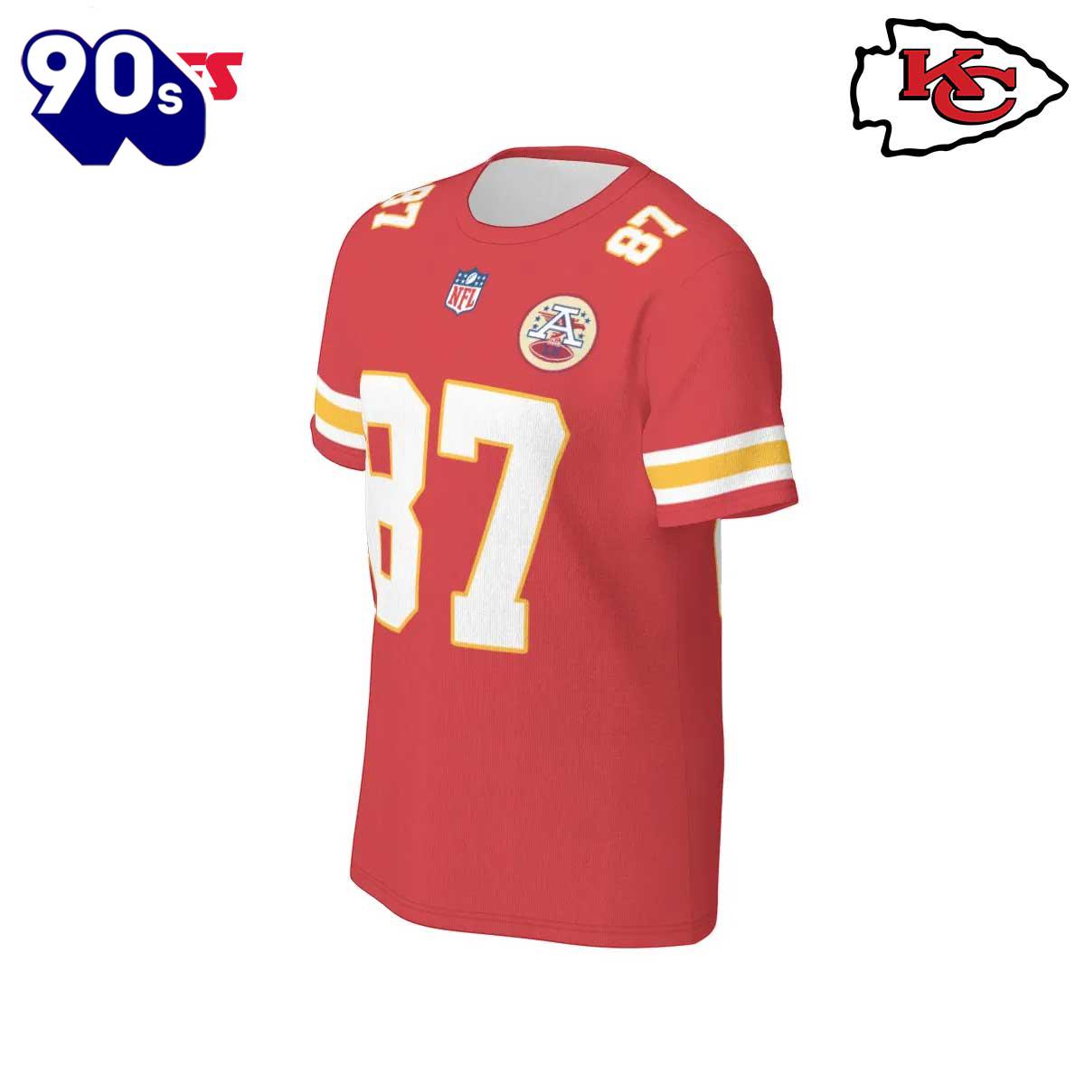 NFL Kansas City Chiefs Travis Kelce 87 Red Home Game Jersey T-Shirt NFL Kansas City Chiefs Travis Kelce 87 Red Home Game Jersey T-Shirt