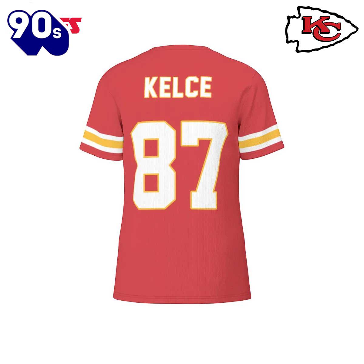 NFL Kansas City Chiefs Travis Kelce 87 Red Home Game Jersey T-Shirt NFL Kansas City Chiefs Travis Kelce 87 Red Home Game Jersey T-Shirt