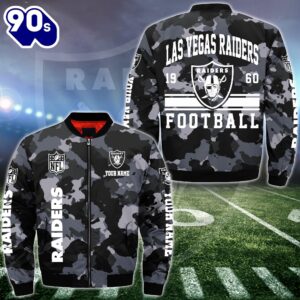 NFL Las Vegas Raiders Bomber Jacket Custom Your Name  Gift For Christmas