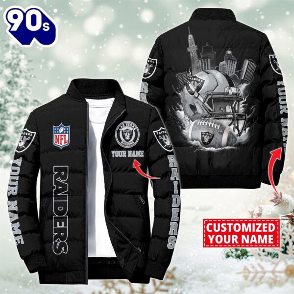 NFL Las Vegas Raiders City Puffer Jacket Custom Name  – Sport Puffer Jacket