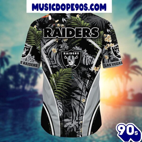 NFL Las Vegas Raiders Custom Name Flower Summer Tropical Hawaiian Shirt