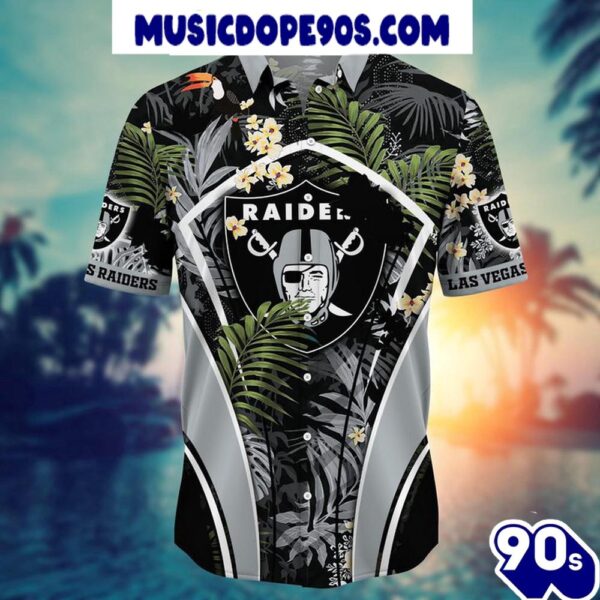 NFL Las Vegas Raiders Custom Name Flower Summer Tropical Hawaiian Shirt