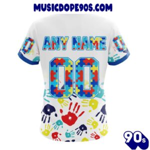 NFL Las Vegas Raiders Custom Name Number Autism Awareness Hands T-Shirt