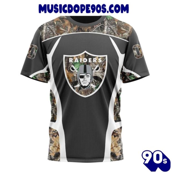 NFL Las Vegas Raiders Custom Name Number Camo Hunting T-Shirt