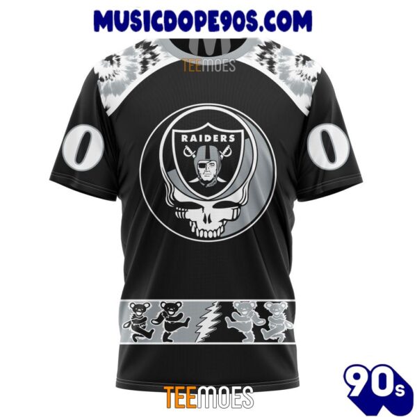 NFL Las Vegas Raiders Custom Name Number Grateful Dead T-Shirt