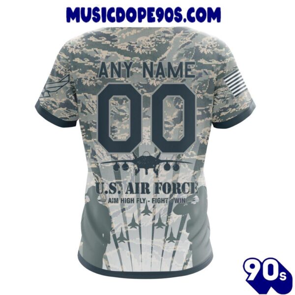 NFL Las Vegas Raiders Custom Name Number Honor US Air Force Veterans T-Shirt