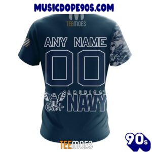 NFL Las Vegas Raiders Custom Name Number Navy Skull Camo Veteran T-Shirt