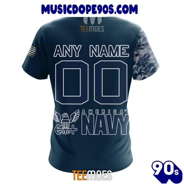 NFL Las Vegas Raiders Custom Name Number Navy Skull Camo Veteran T-Shirt