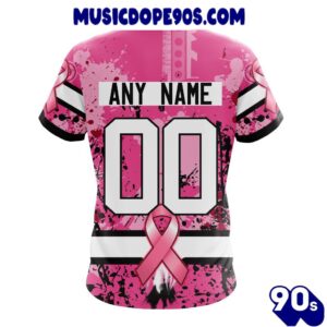 NFL Las Vegas Raiders Custom Name Number Pink Breast Cancer T-Shirt