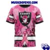 NFL Las Vegas Raiders Custom Name Number Pink Breast Cancer T-Shirt