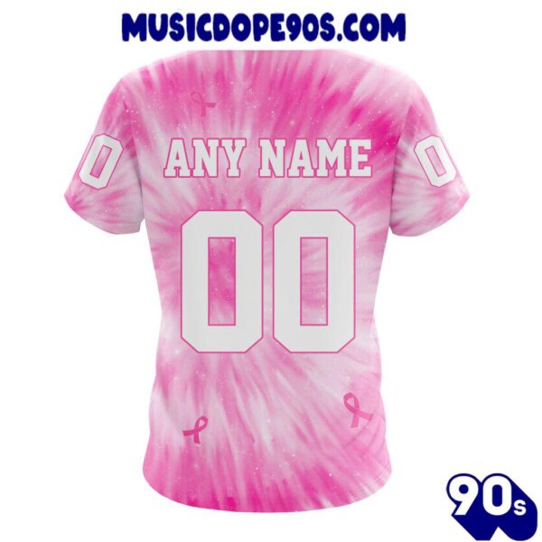 NFL Las Vegas Raiders Custom Name Number Pink Tie-Dye T-Shirt