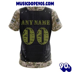 NFL Las Vegas Raiders Custom Name Number Skull Camo Veteran Kits T-Shirt