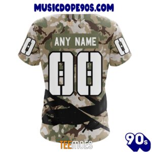 NFL Las Vegas Raiders Custom Name Number Veteran Salute To Service T-Shirt