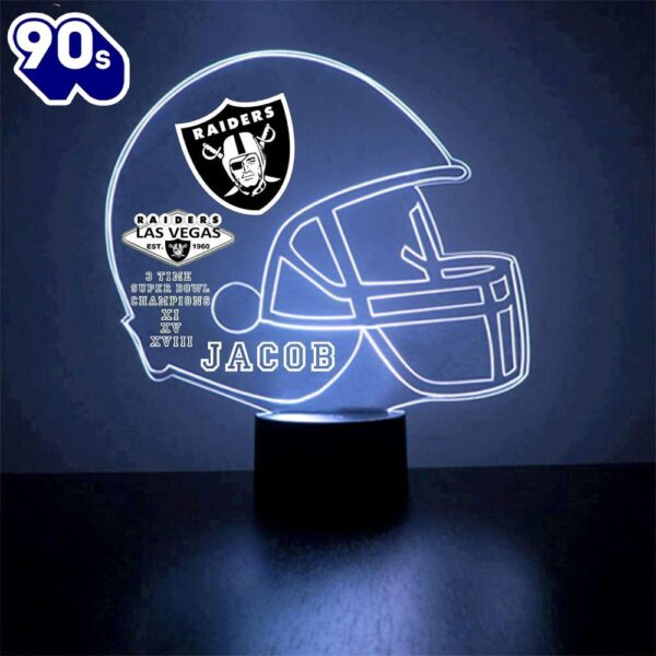 Custom Name  NFL Las Vegas Raiders Football Led Sports Fan Lamp