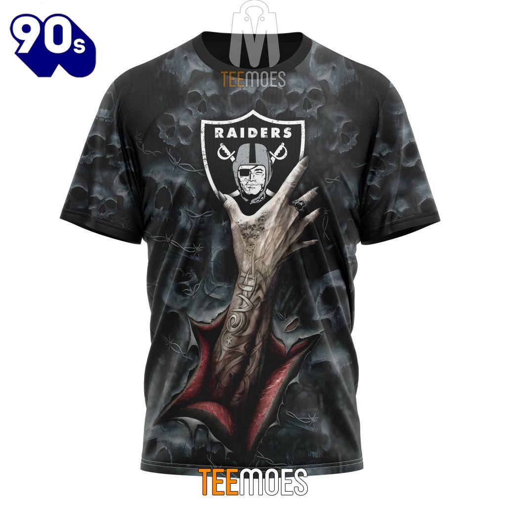 NFL Las Vegas Raiders Halloween Horror Skull T-Shirt NFL Las Vegas Raiders Halloween Horror Skull T-Shirt