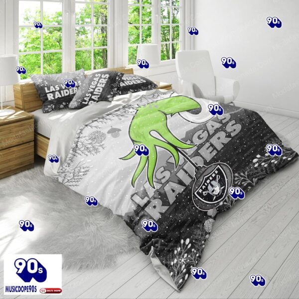 NFL Las Vegas Raiders Logo Christmas Bedding Sets