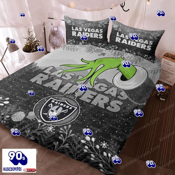 NFL Las Vegas Raiders Logo Christmas Bedding Sets