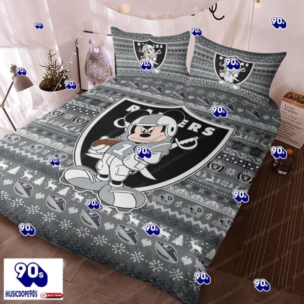 NFL Las Vegas Raiders Mickey Mouse Bedding Sets