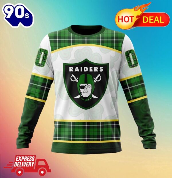 NFL Las Vegas Raiders Special Design For St. Patrick Day All Over Print Shirts