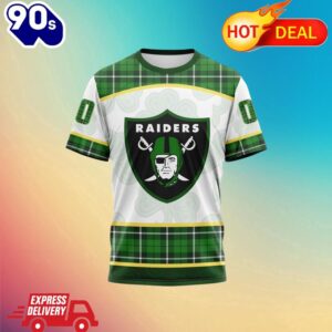 NFL Las Vegas Raiders Special Design For St. Patrick Day All Over Print Shirts