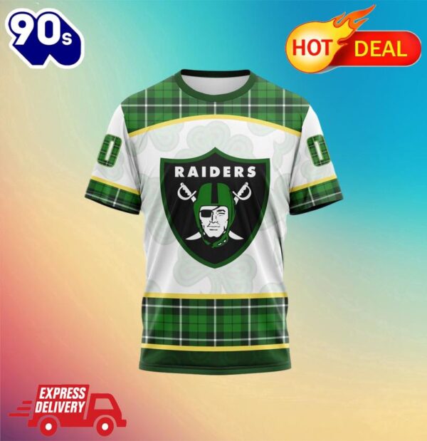 NFL Las Vegas Raiders Special Design For St. Patrick Day All Over Print Shirts