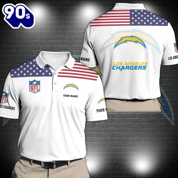 NFL Los Angeles Chargers Sport Polo Shirt Custom Your Name  Gift For Fans