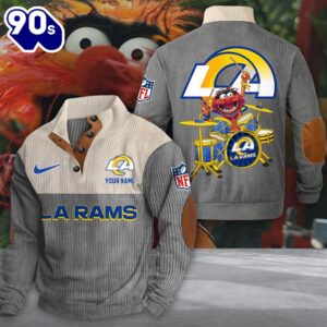 NFL Los Angeles Rams Custom Name Animal Drummer Stand Collar Shirt