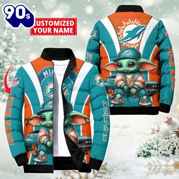 NFL Miami Dolphins Baby Yoda Puffer Jacket For Fans – NFL Puffer Jacket