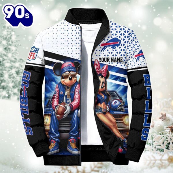 NFL Mickey And Minnie Buffalo Bills Puffer Jacket Custom