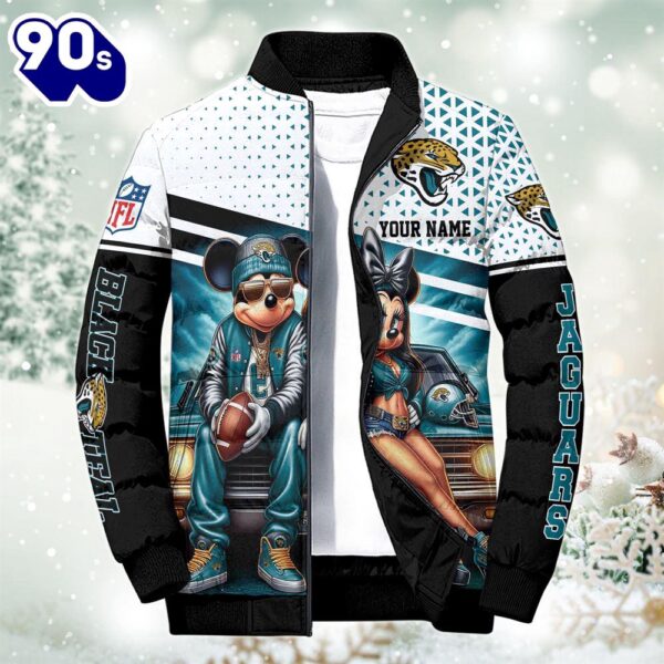 NFL Mickey And Minnie Jacksonville Jaguars Puffer Jacket Custom