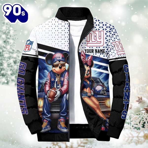 NFL Mickey And Minnie New York Giants Puffer Jacket Custom