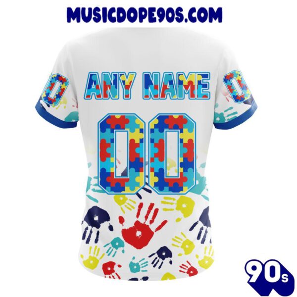 NFL Minnesota Vikings Custom Name Number Autism Awareness Hands T-Shirt